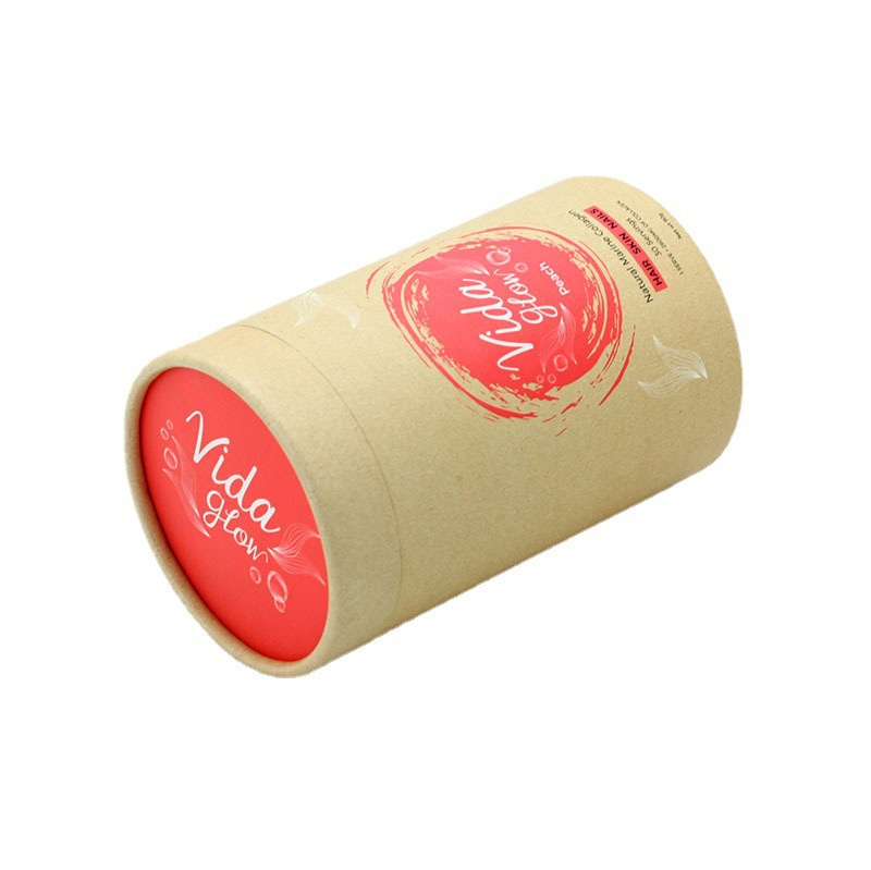 Customized High Quality Printing Marine Collagen Powder Tube Packaging Box Natural Kraft Paper Tube with Internal Printing