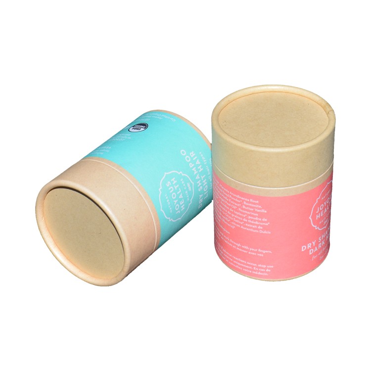 Factory Supplier Eco Friendly Custom Printed Kraft Paper Cardboard Cylinder Tubes Packaging for Dry Shampoo Packaging
