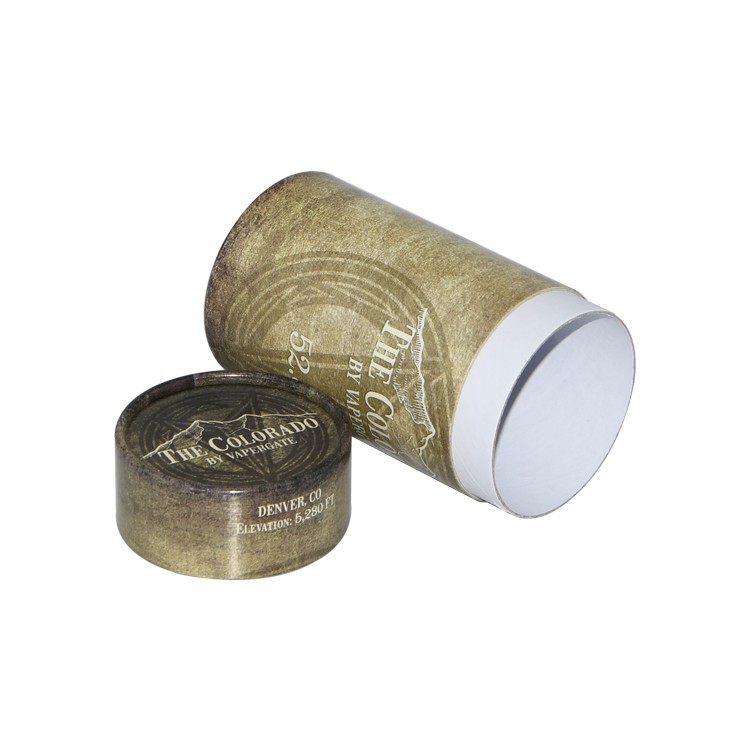 Sturdy Paper Cardboard Tube Round Cylinder Packaging Suit Box for E Liquid Dropper Bottles with Glossy Laminating