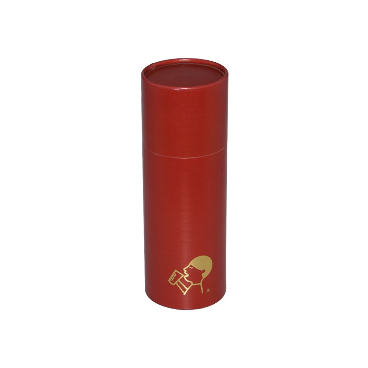 Luxury Leatherette Cardboard Paper Cylinder Round Tube Box for Perfume Bottle Packaging with Gold Hot Foil Stamping