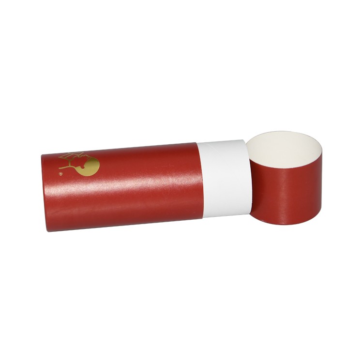 Luxury Leatherette Cardboard Paper Cylinder Round Tube Box for Perfume Bottle Packaging with Gold Hot Foil Stamping