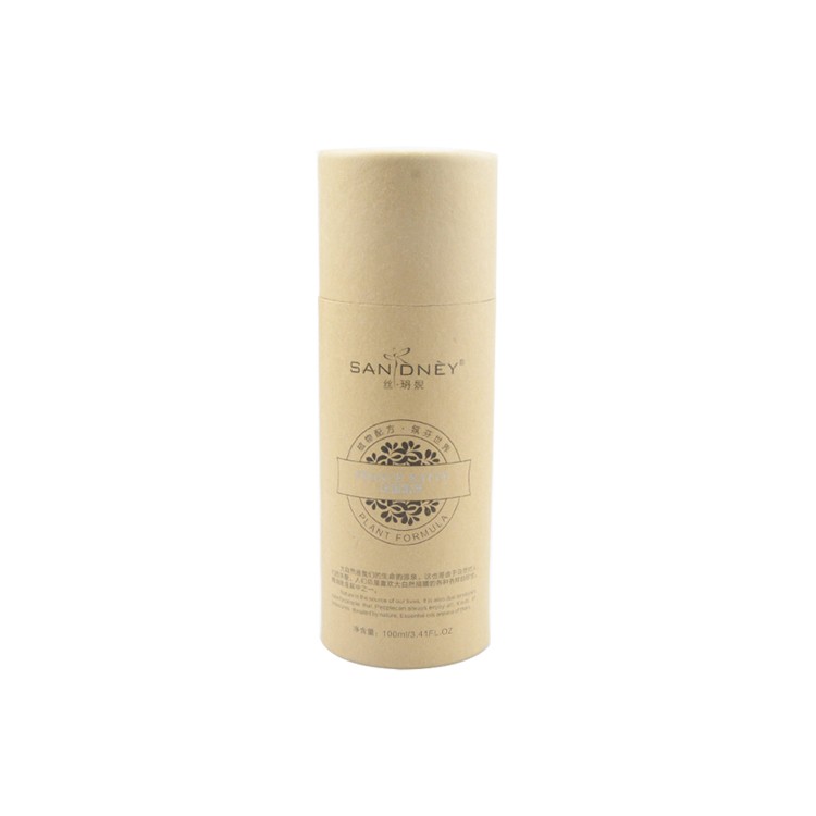 Eco-Friendly Custom Kraft Paper Tube Packaging Cardboard Tube for Cosmetic Packaging with Silver Hot Stamping Logo