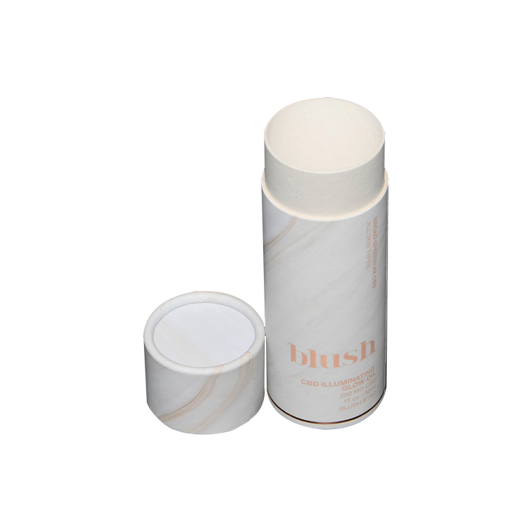 Custom Cardboard Cosmetic Tubes Packaging Custom Printed Cosmetic Cardboard Tubes with Rose Gold Foil Stamping Logo