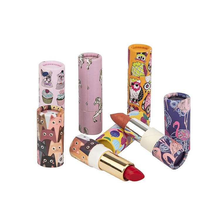 Custom Printed Push Up Cardboard Paper Lip Balm Lipstick Tube
