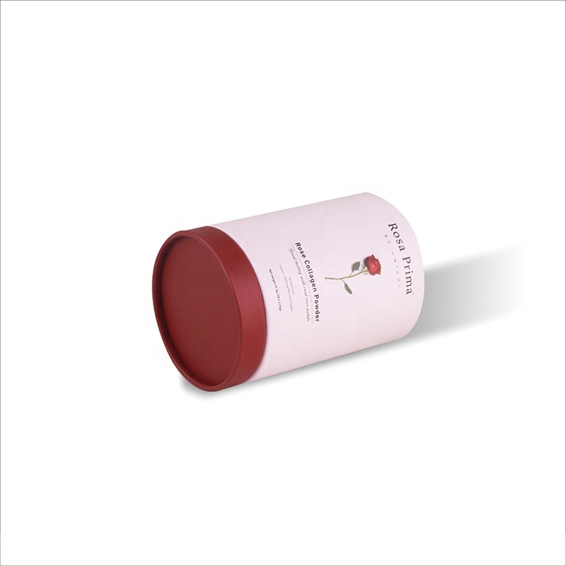 Custom Cardboard Cylindrical Tube Box for Rose Collagen Power