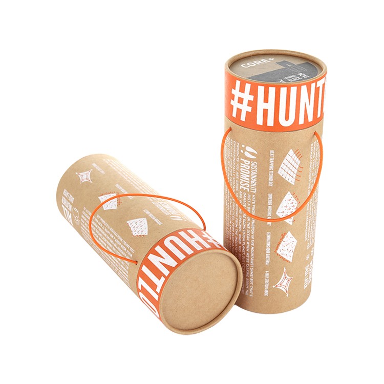 Custom Kraft Paper Tubes Packaging Cardboard Round Cylinder Container Box with Rope Handle