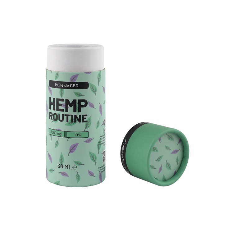 Cheap Factory Paper Hemp Oil Packaging Cylinder Tube Box Paper Tube Packaging Box with Gold Stamping