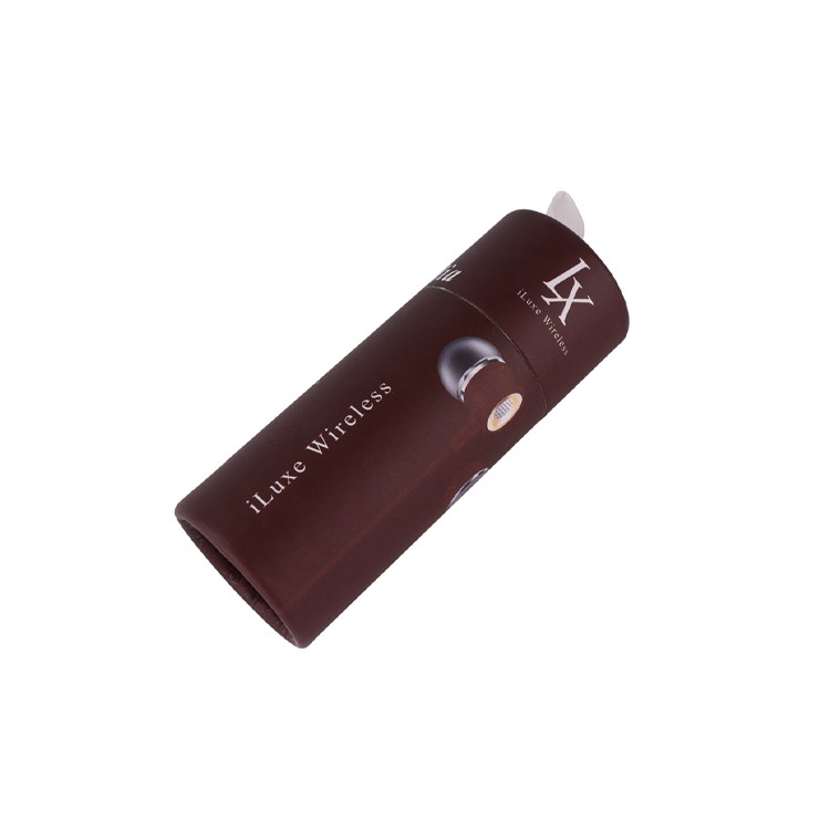Wireless Earbud Paper Tube Packaging with Silk Ribbon Handle