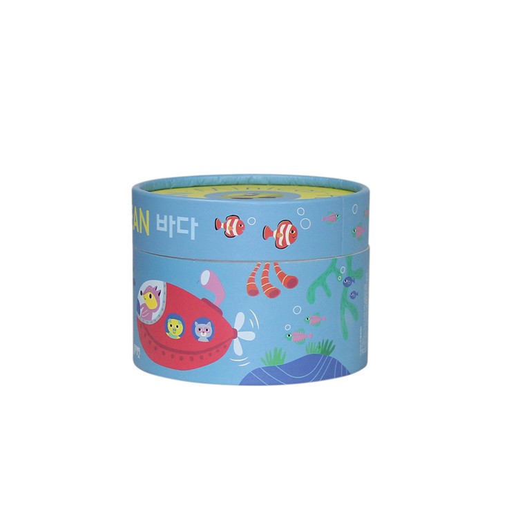  Blue Cardboard Cylinder Tube Box for Children Toy Packaging