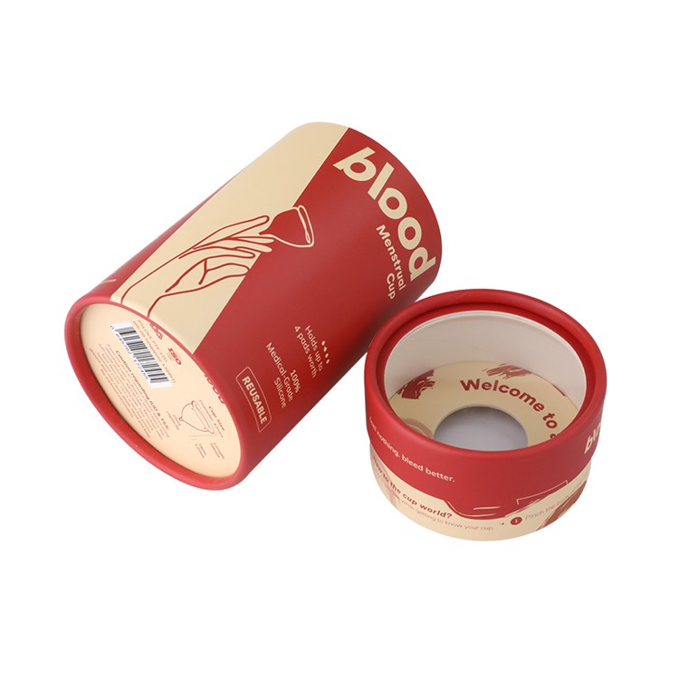 Custom Cardboard Cylinder Paper Tubes Packaging with Clear Window on Cap