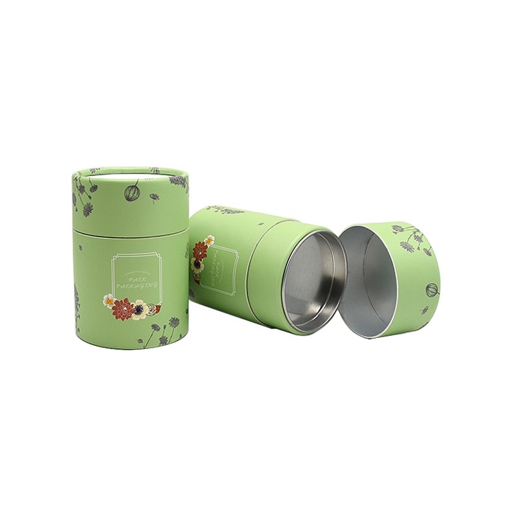 Paper Cylinder Tube Box with Aluminum Foil Lining and Tin Plate