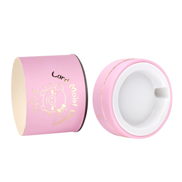 Pink Cardboard Cylinder Cylindrical Gift Box for Face Cream with Plastic Holder