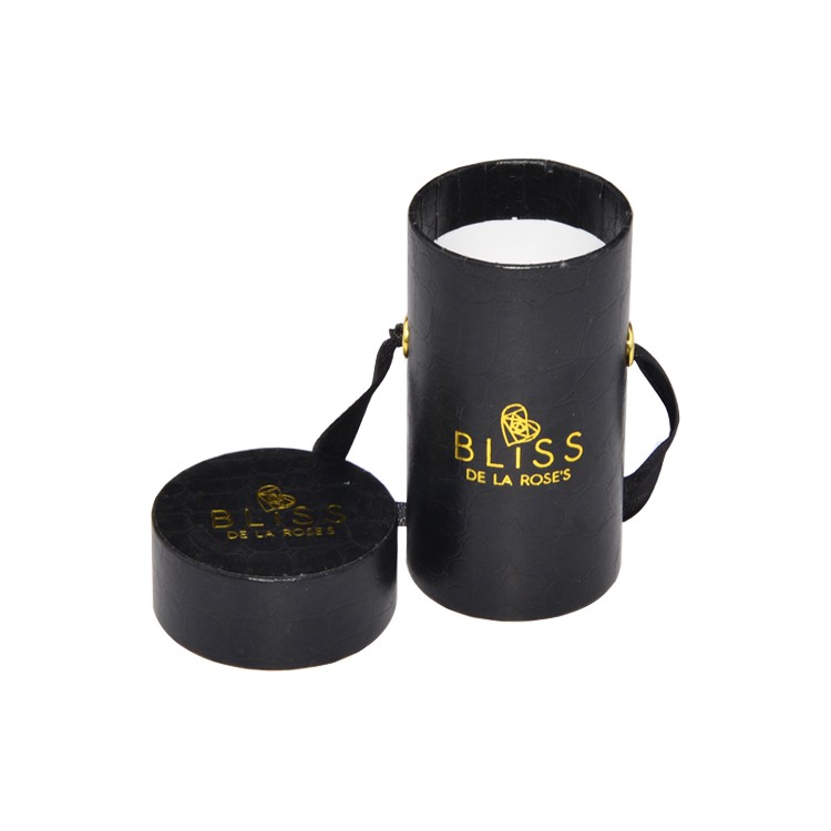 PU Leatherettre Paper Tube Cylinder Box for Single Preserved Rose Packaging
