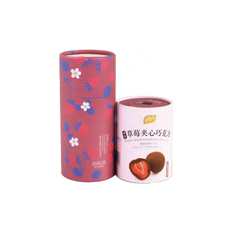 Factory Made Food Grade Round Paper Tube Box Chocolate Cylinder Paper Packaging Box