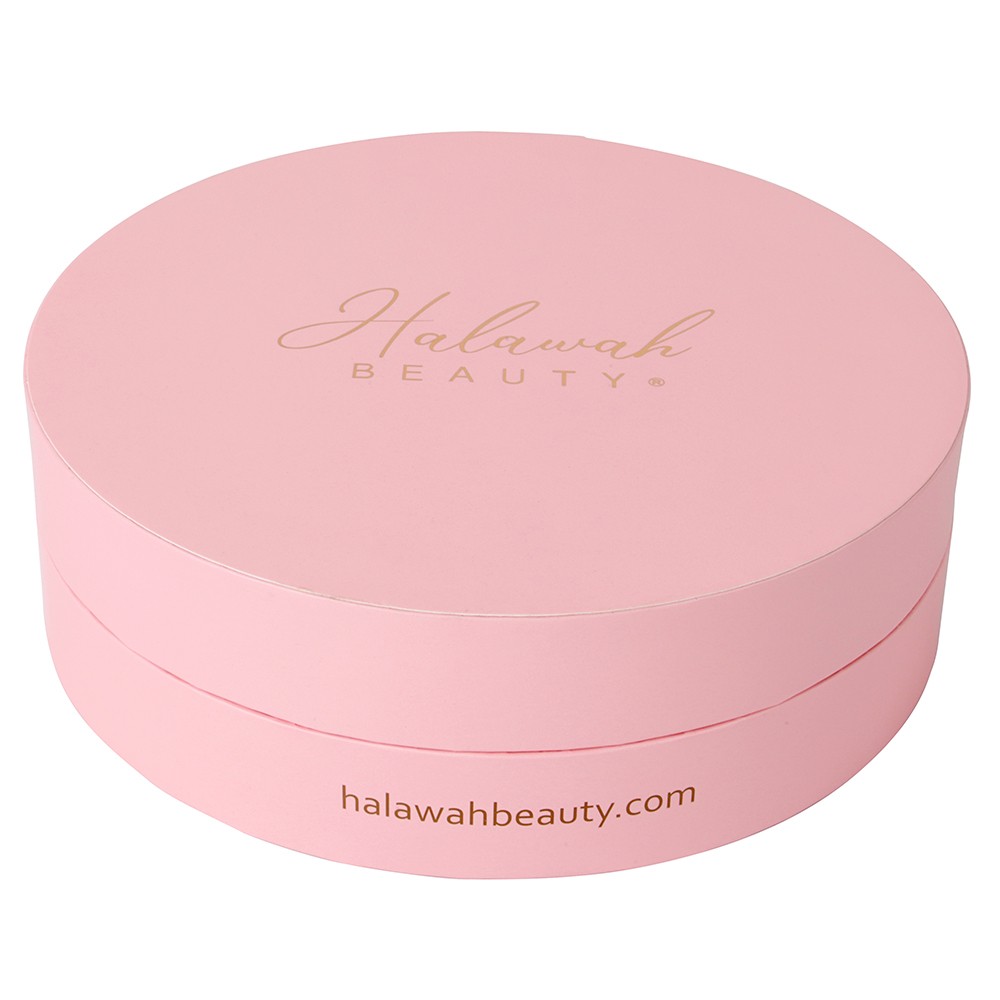 Custom Luxury Hair Extensions Round Gift Box Pink Color Round Paper Packaging Box with White Satin Lined