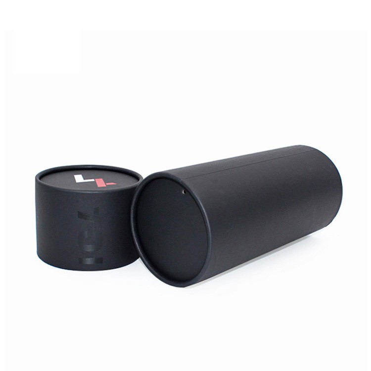 Shenzhen Manufacturer Custom Black Kraft Paper Tube Packaging Cylindrical Paper Cans UV Finishing Paper Tube Box
