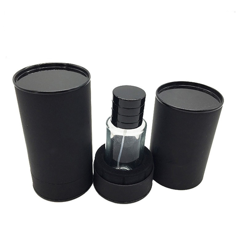 Wholesale Customized Size High Quality Black Paper Tube Perfume Essential Oil Tube Packaging Gift Box