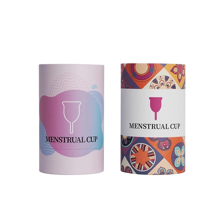 Wholesale Customized FSC Women's Menstrual Cup Cylinder Packaging Paper Tube Box with PVC Window on Top