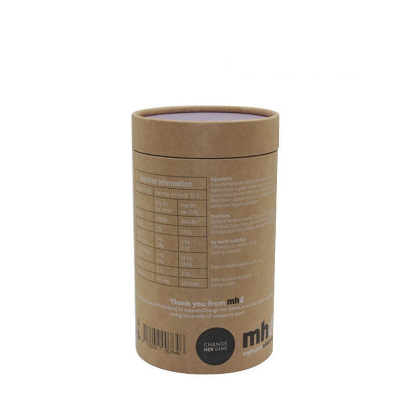 Wholesale Custom Aluminum Foil Inner Kraft Round Paper Tube Powders Food Sealed Paper Tube Packaging with Sealed Lid