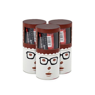 Wholesale Custom Creative Coffee Powder Packaging Cylinder Box Food Grade Probiotics Soild Drink Tube Packaging with PVC Window