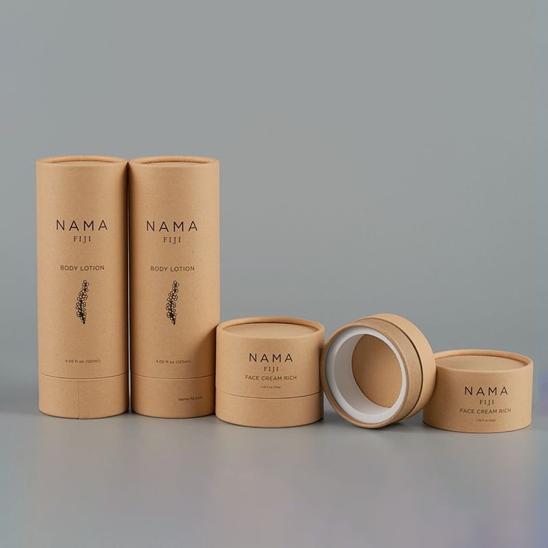 Shenzhen Wholesale Custom High Quality Full Kraft Roll Edge Paper Tube Packaging Cosmetic Body Lotion Paper Tube Packaging With Insert