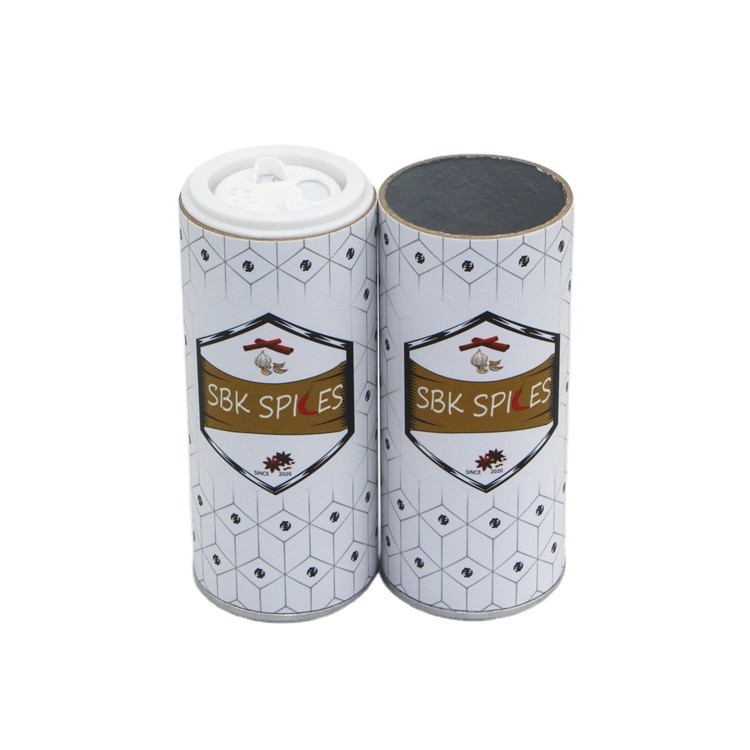 Custom Print Cardboard Spice Tubes Kitchen Storage Seasoning Tube Paper Canister with Shaker