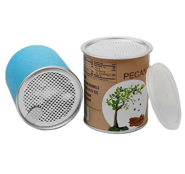 Wholesale Custom Food Grade Moisture-proof Sealed Cardboard Tubes Packaging Tea Nuts Powder Food Paper Tube With Peel Off Lid