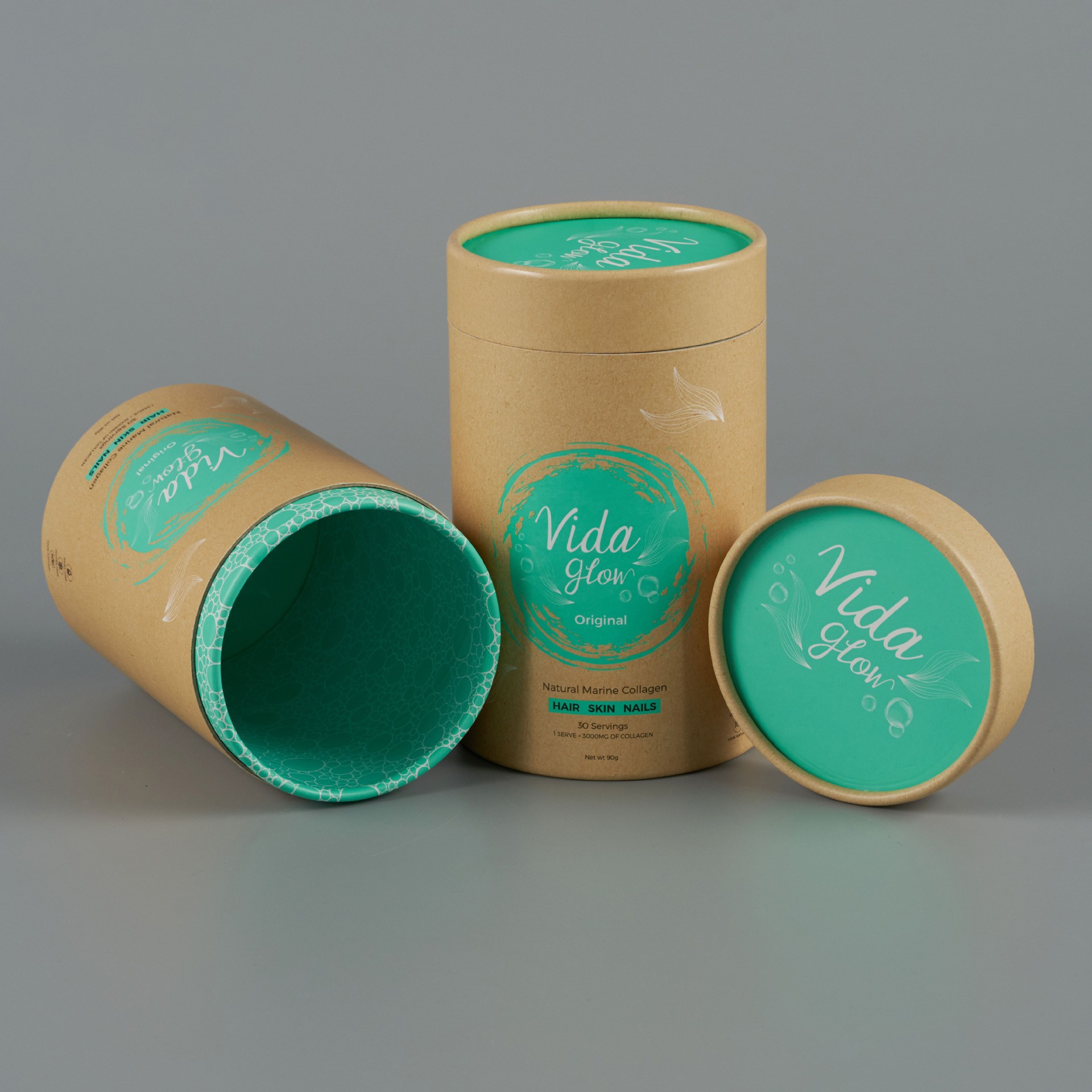 Wholesale Custom Probiotic Powder Paper Cylinder Packaging Color Printing Food Grade Kraft Paper Cylindrical Paper Jar