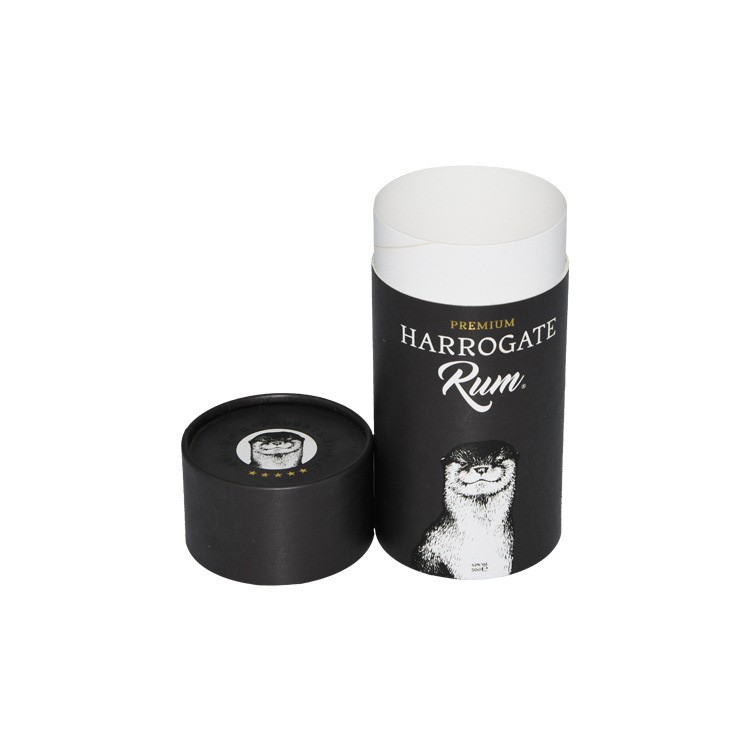 Wholesale Custom Printed Premium Red Wine Glass Gift Packaging Cylinder Simple Black Cylinder Box