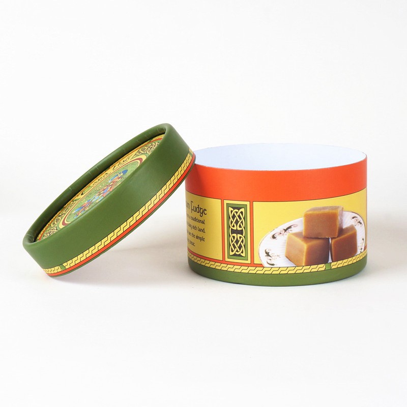 Wholesale Customized Round Mung Bean Pastry Retail Packaging Box Food Grade Pastry Biscuits Paper Tube Packaging
