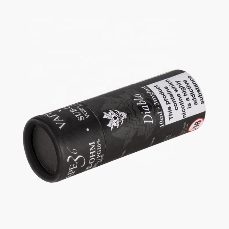 100% Recycled Material Custom Printed Cosmetic Kraft Black Canister Candle Paper Tube Packaging