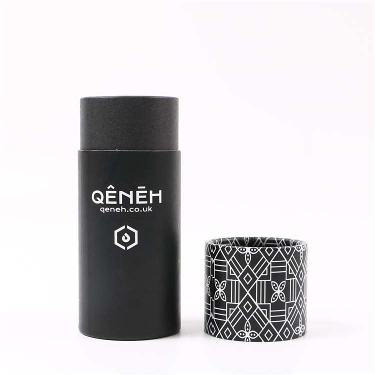 Custom Simple High-end Biodegradable Black Kraft Paper Tube Packaging Tea Paper Tube Tea Canister