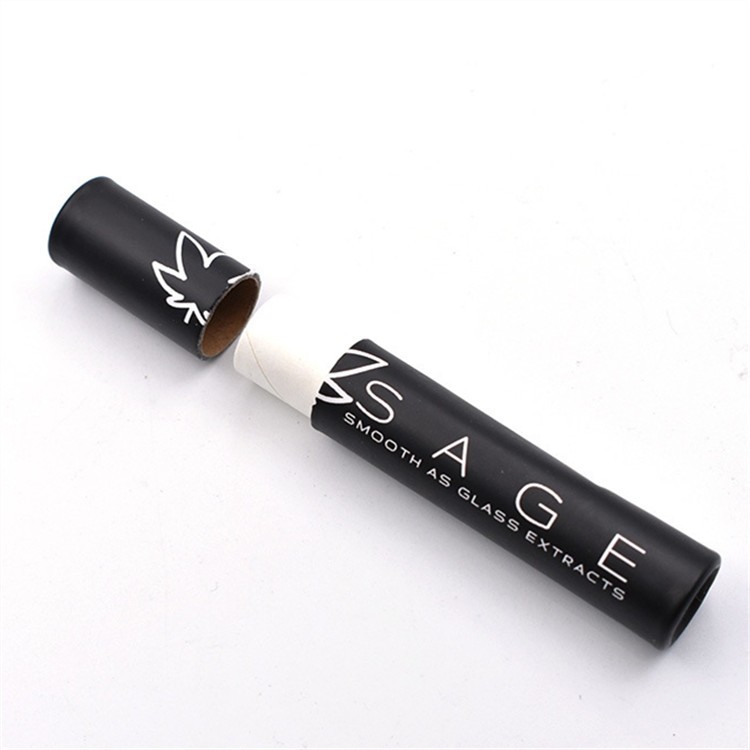 Electronic Cigarette Cardboard Black Tube Custom Round Black Paper Tube Packaging For Vape Pen