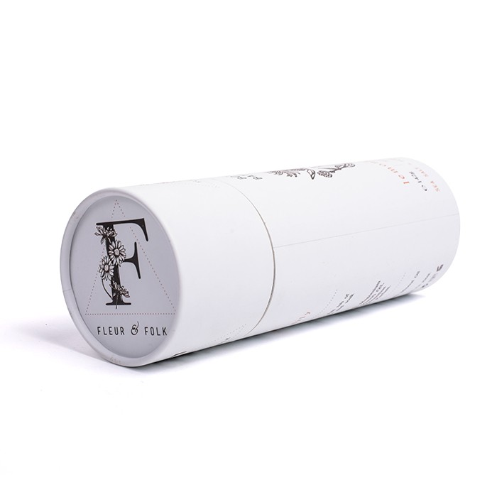 Manufacturer Custom Design White Kraft Paper Wine Bottle Packaging Tube Box Bath Salts Packaging Tube Box