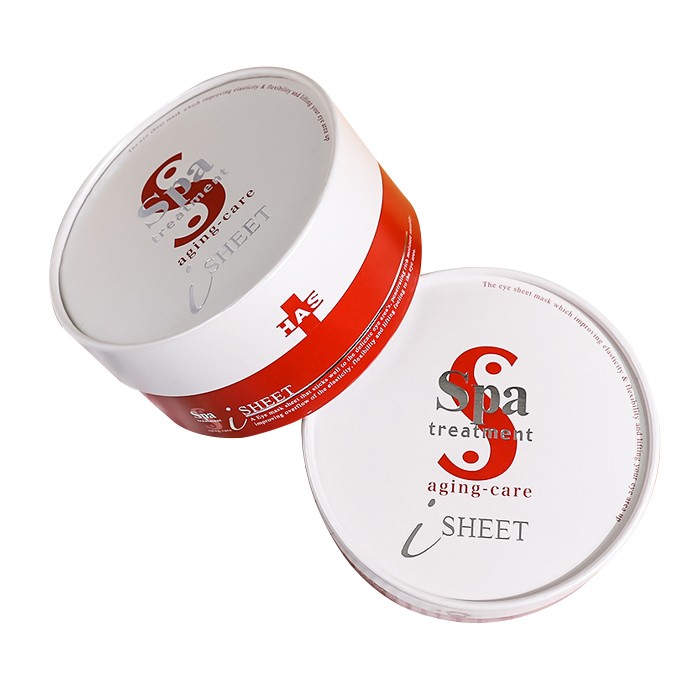 High Quality Sliver Hot Foil Stamping Tube Box Custom Paper Round Tube Box for Spa Eye Mask Sheet