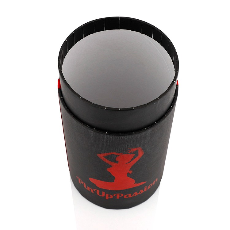 Wholesale Custom Tea Perfume Cosmetic Cardboard Cylinder Gift Box Black Paper Tube Jar Packaging
