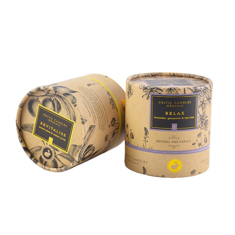 Hot Sales Degradable Candle Packaging Kraft Paper Tube Round Candle Jar Container Packaging With EVA