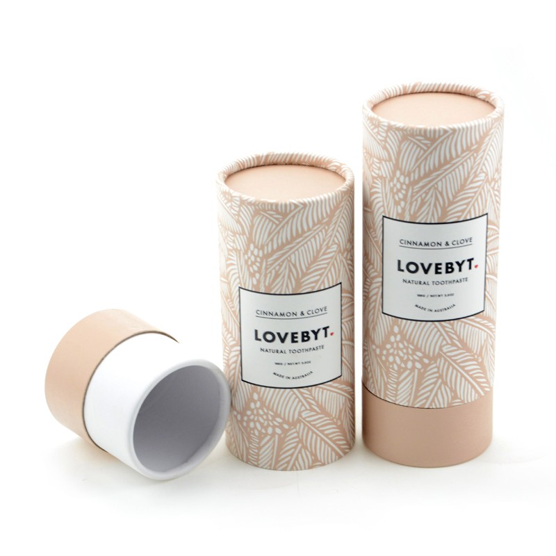 Custom Printed Cylinder Packaging Paper Box Cosmetic Essential Oil Paper Tube Packaging