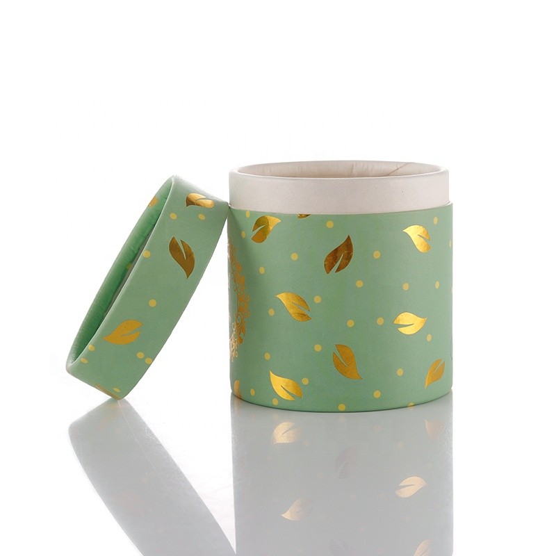 New Style Gold Stamping Round Paper Tube Essential Oil Bottle Wrapping Paper Jar Cosmetics Paper Tube