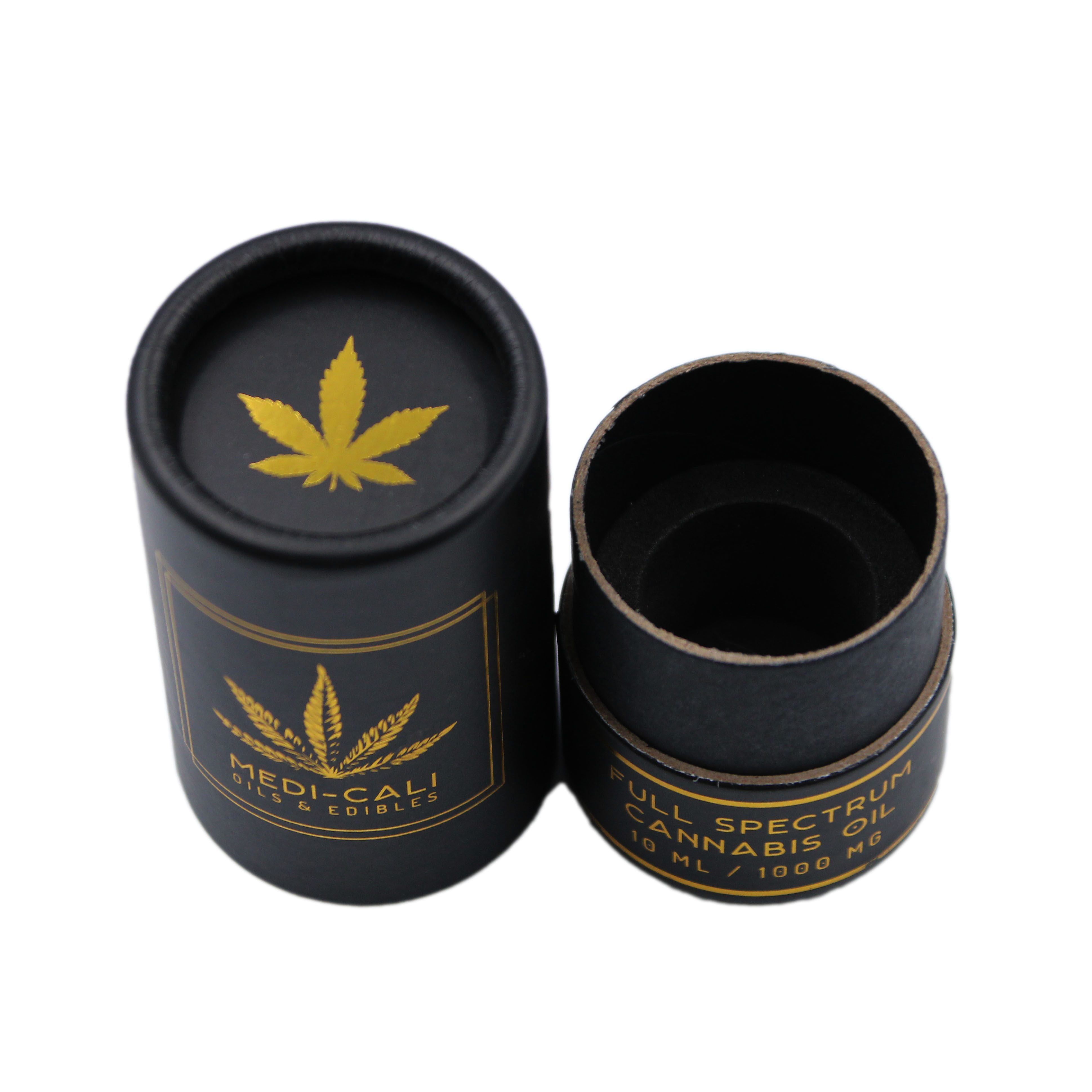 Custom Eco Friendly Kraft Cylinder Perfume Oil Tube Packaging Biodegradable Black Round Paper Boxes