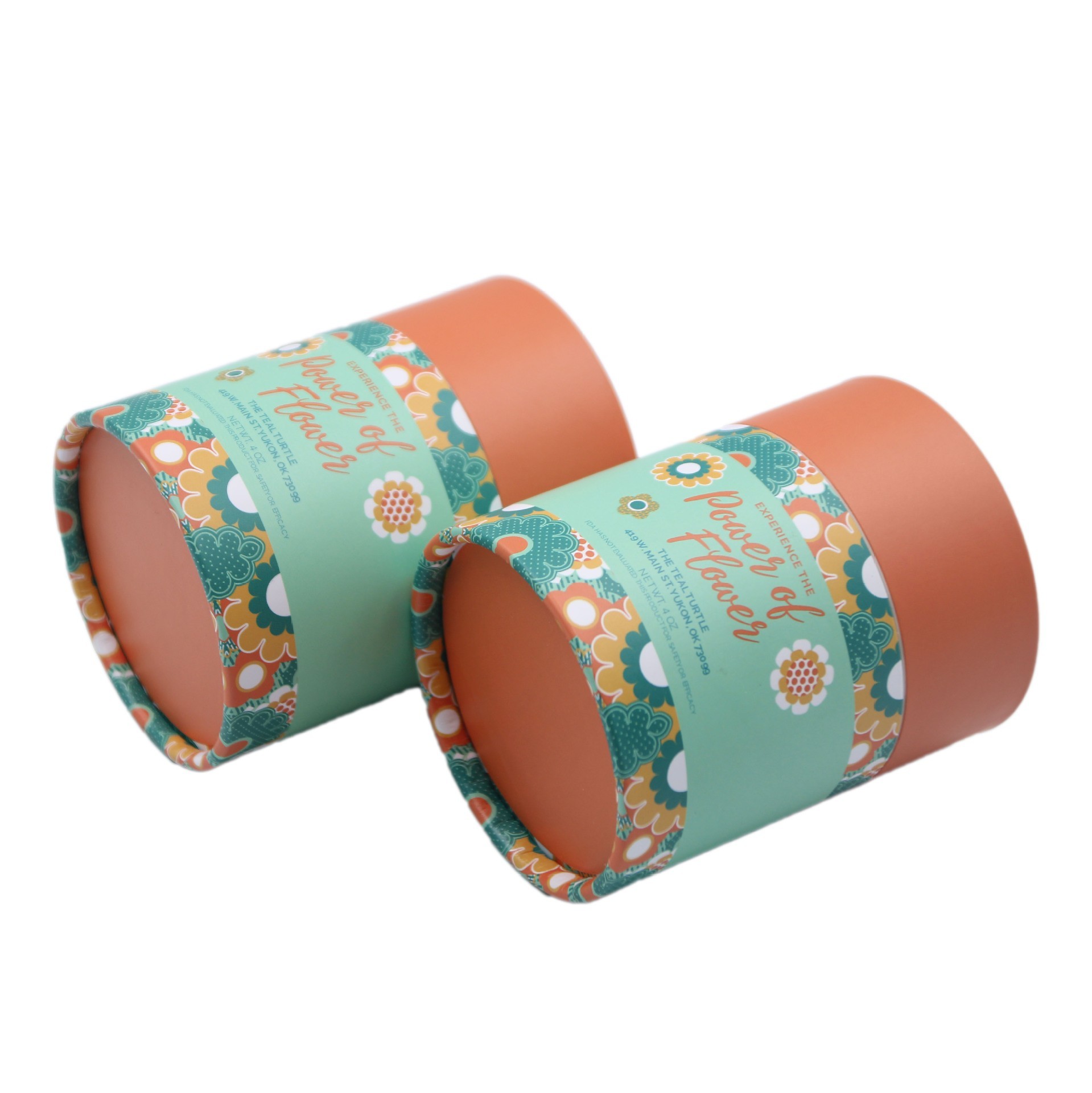 Custom Printed Food Creative Gift Round Kraft Paper Tube Flower Tea Paper Tube Packaging