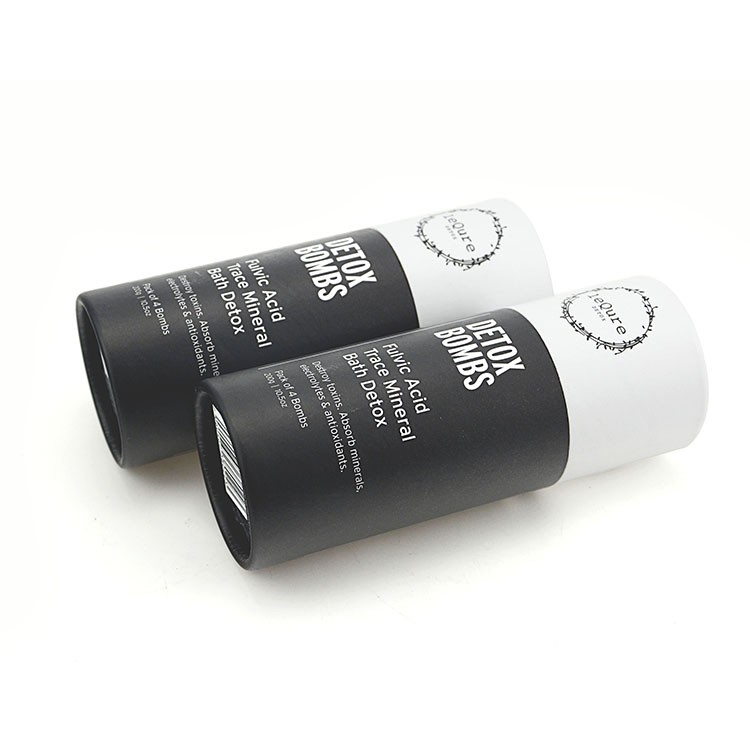 Custom Wholesale Black Packaging Paper Tube Cardboard Tube Packaging Box For Bath Bombs Packaging