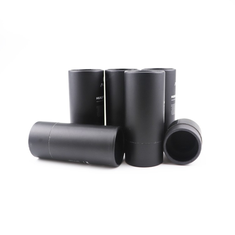 Custom Eco Friendly Mini Twist Up Black Paper Tubes Drop Bottle Cosmetic Packaging Paper Tube Box