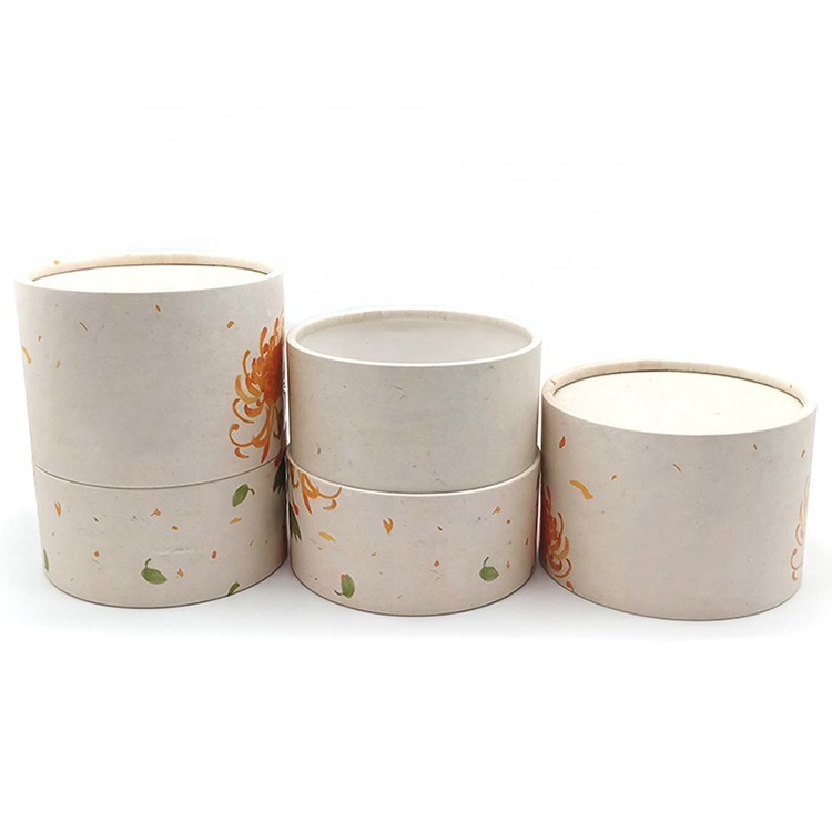 Custom Eco-Friendly Degradable Candle Jar Paper Tube Packaging Box Printing Cylinder Gift Paper Box For Coffee Tea Bags