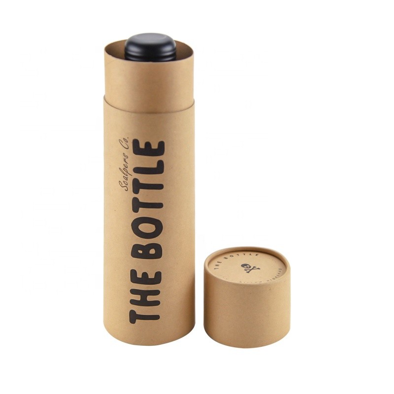 Custom Eco Friendly Kraft Cylinder Cardboard Packaging Box Cola Bottle Tube Packaging Box For Vacuum Cup Packaging