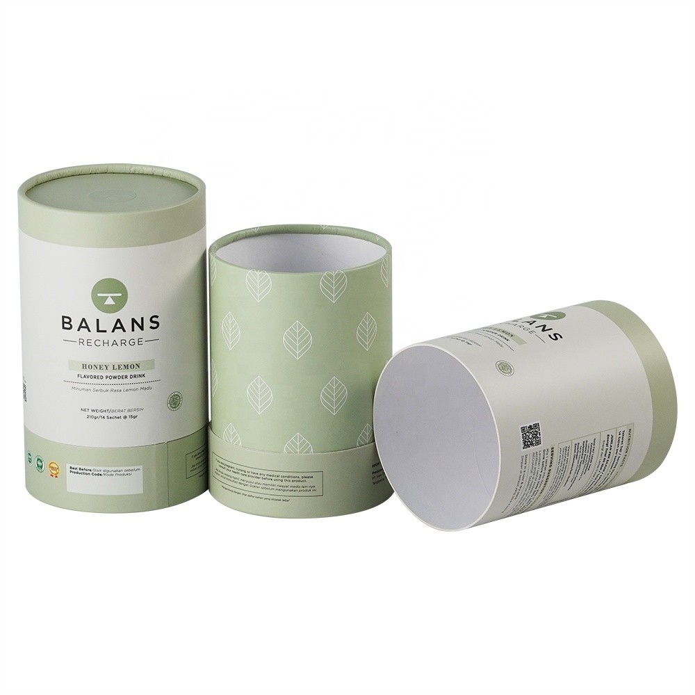 Eco Friendly Food Grade Paper Canister Tea Coffee Salt Spice Nuts Sugar Chocolate Paper Tube Packaging