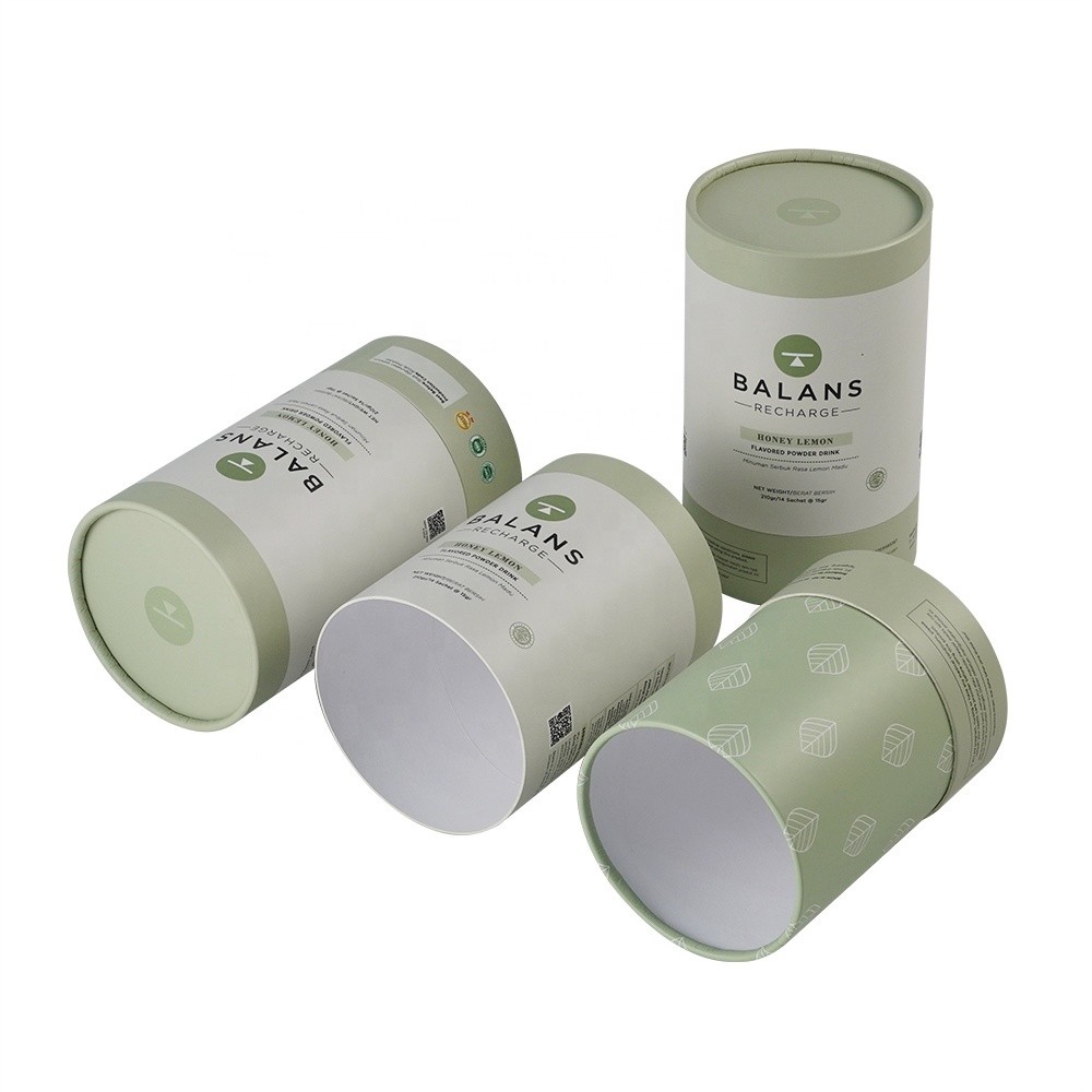 Eco Friendly Food Grade Paper Canister Tea Coffee Salt Spice Nuts Sugar Chocolate Paper Tube Packaging