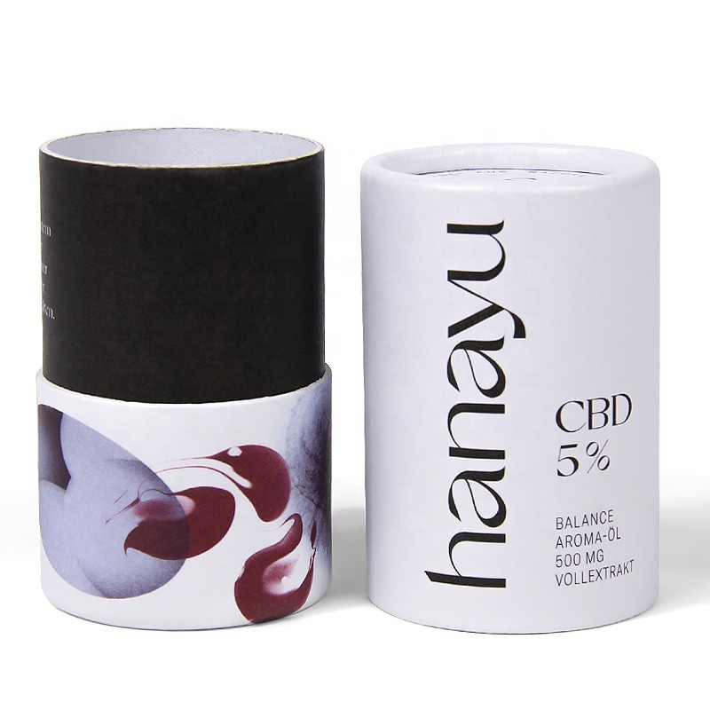  Luxury Printing CBD Oil Bottle Cylinder Packaging Box Essential Oil Paper Tube With EVA Insert