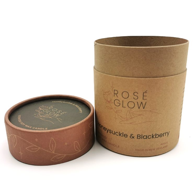  Hot Sale Biodegradable Recycled Round Paper Box Custom Print Kraft Paper Tube For Candle Jar