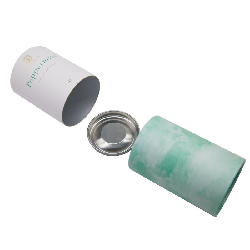 Empty Herbal Tea Packaging Paper Tubes Composite Foil Lined Kraft Paper Cylinder Box Food Tube Packaging With Metal Lid